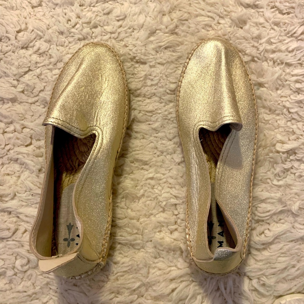 Gold leather Manebi espadrilles